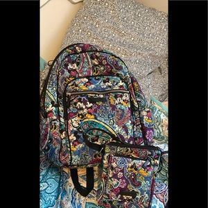 Vera Bradley campus backpack and cross body purse